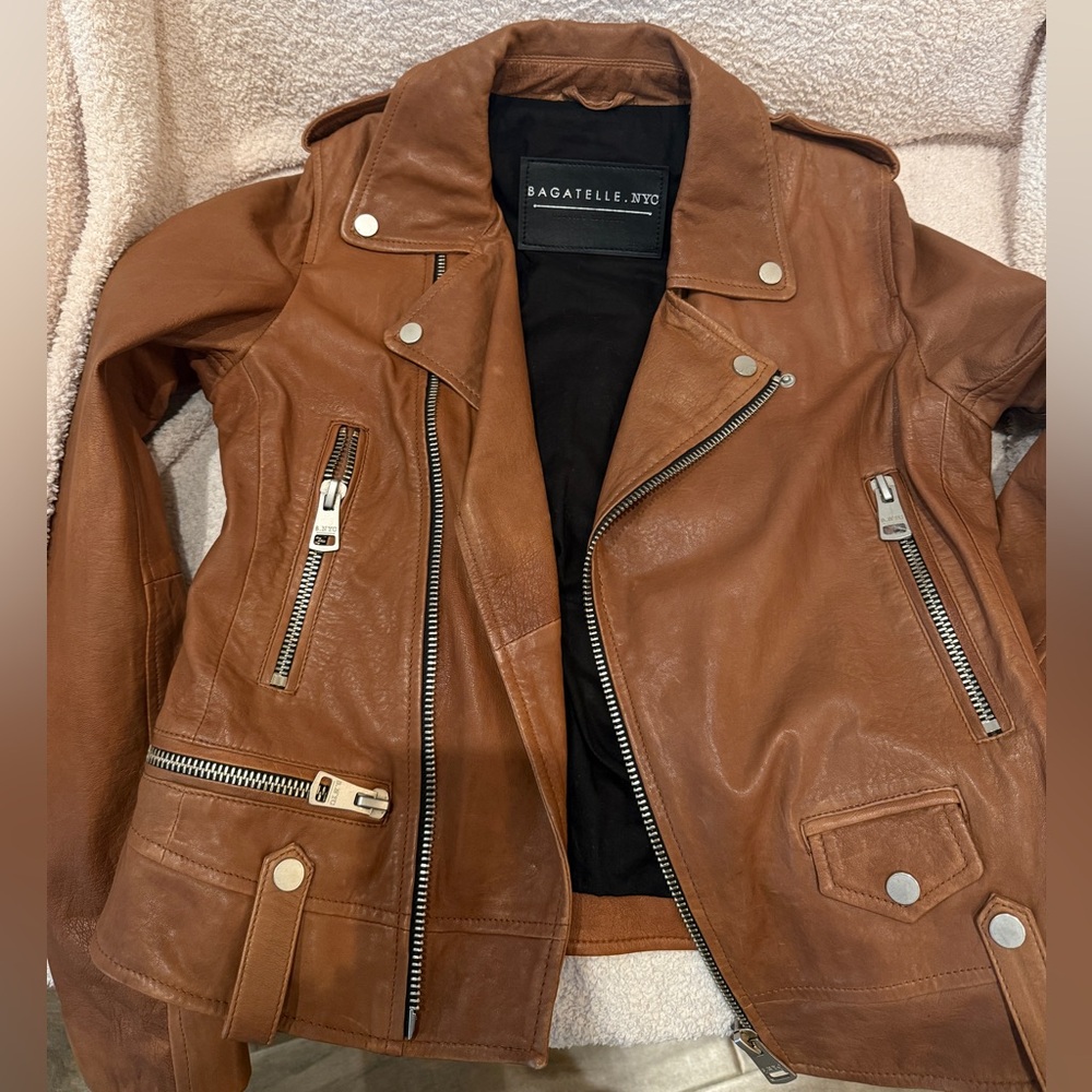 NWOT Bagatelle Women's Brown Leather Jacket